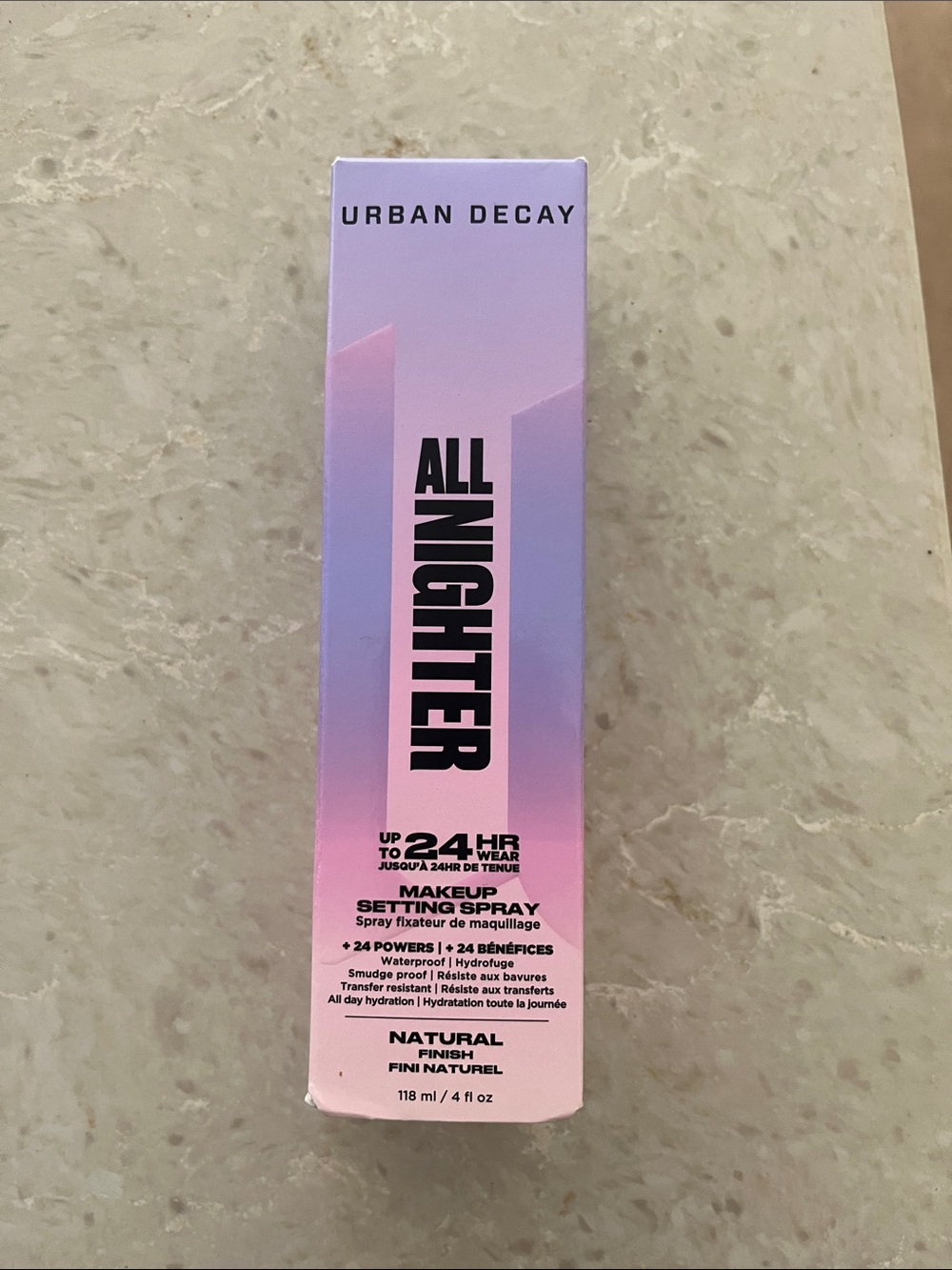Urban Decay All Nighter Setting Spray in Pink and Lavender Gradient